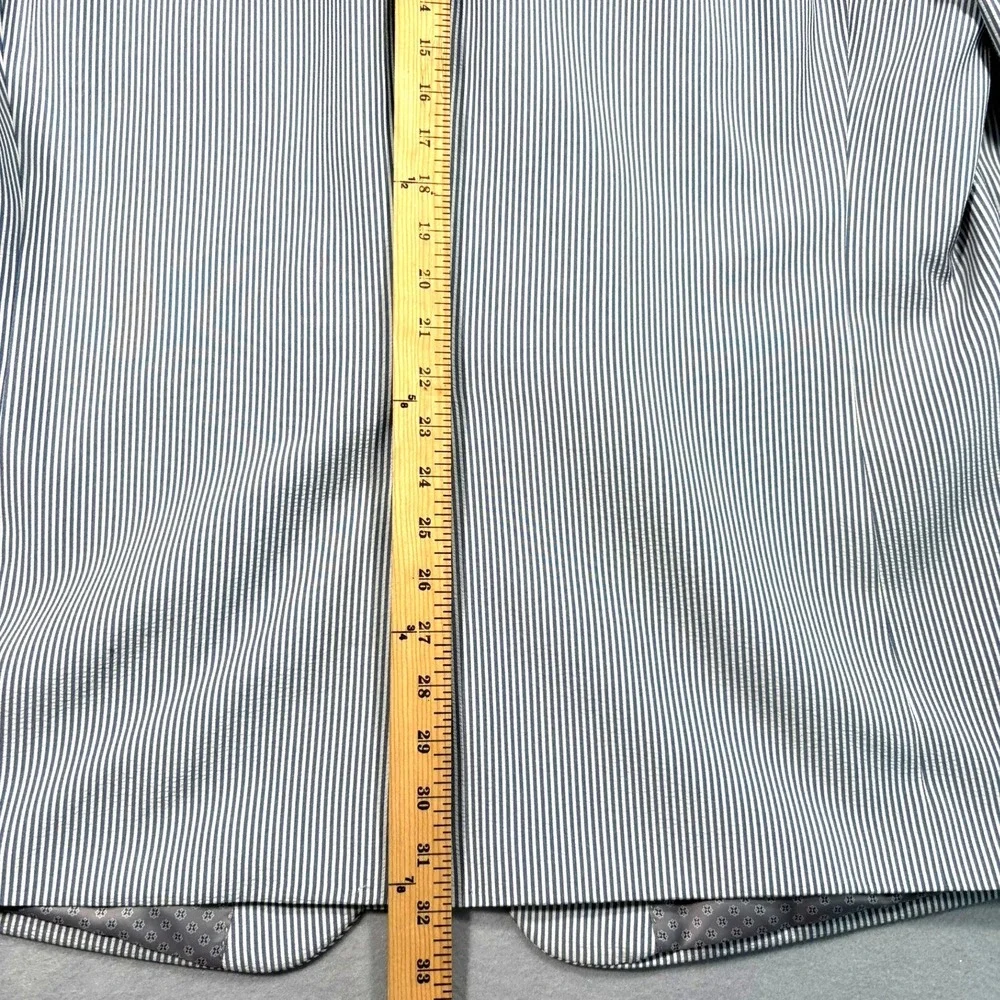Lauren Ralph Lauren Blue‎ White Striped Seersucker Blazer Sport Coat 48L Coastal